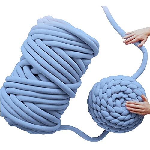 Lana arcoíris súper voluminosa para Tejer a Mano, Manta de Punto, Hilo Grueso y Grueso para Tejer a Ganchillo (Color: Azul)