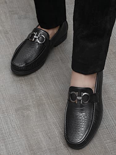 Image of San Frissco Men's Lightweight Horsebit Loafer Lightweight Woven Moccasins Formal, Casual Driving Shoes for Men /Synthetic Leather /Cushioned Footbed Designed for All Seasons