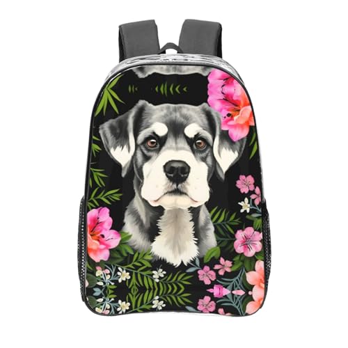 Sac à dos transparent Schnauzer anti-perte de temps aux contrôles de sécurité