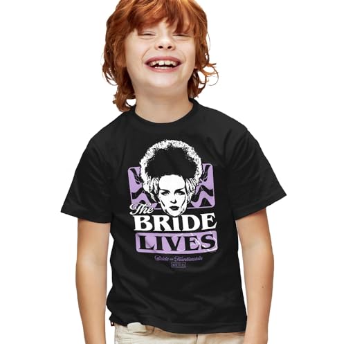 Universal Monsters Bride of Frankenstein Lives Kids T Shirt for Youth Toddler Boys and Girls