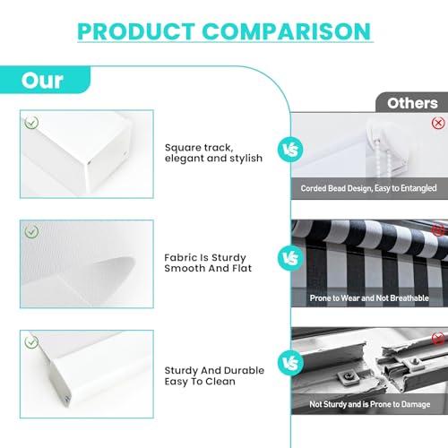 Image of Motorized Blinds with Remote Control 95% Blackout Electric Zebra Blinds for Windows Compatible with Alexa Google for Home Office White, Custom Sizes