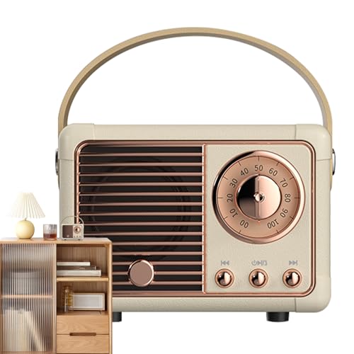 Altavoz portátil vintage de estilo retro para mesas de estudio y mesitas de noche