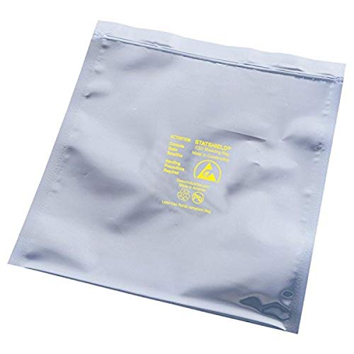 DESCO Brand 13605 Metal-in Static Shielding Bag, Re-Closable, Zipper Seal, 3 mil, Clear Polyethylene, Width 3