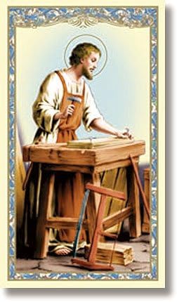 CB St. Joseph the Worker Holy Card - Prayer to St Joseph the Worker on the back (10 pack)