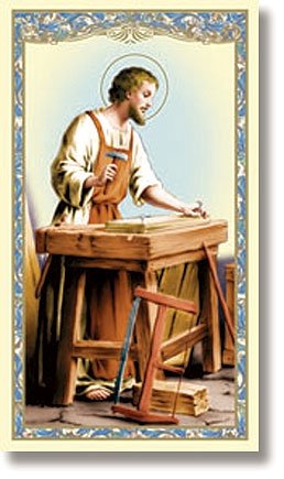 St. Joseph the Worker Holy Card - Prayer to St Joseph the Worker on the back (10 pack)