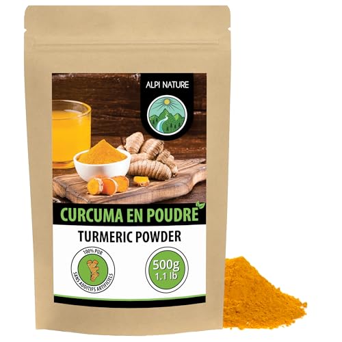 Alpi Nature Curcuma Racine en Poudre 500g, Poudre de Racine de Curcuma Moulue pour la Cuisine