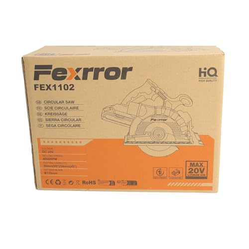 Fexrror Cordless Circular Saw with 4.0Ah Lithium-Ion Battery, 4000RPM, Dust Extraction, Adjustable Cutting Depth and Angle, 50mm(90 °), 36mm(45 °), Electric Saw with Laser for Cutting Wood, Plastic 14 Fexrror Cordless Circular Saw with 4.0Ah Lithium-Ion Battery, 4000RPM, Dust Extraction, Adjustable Cutting Depth and Angle, 50mm(90 °), 36mm(45 °), Electric Saw with Laser for Cutting Wood, Plastic - Image 14