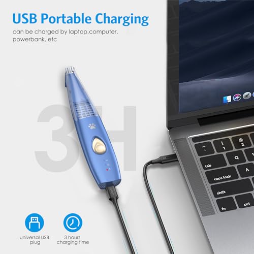 [Neues Upgrade] Brifit Pfotentrimmer für Hunde mit Haar Saugfunktion, 2-Gang Leise Schermaschine Hund, USB Aufladbar Hundeschermaschine für Pfoten, Ohren, Augen, Gesicht, Keine Fliegenden Haare
