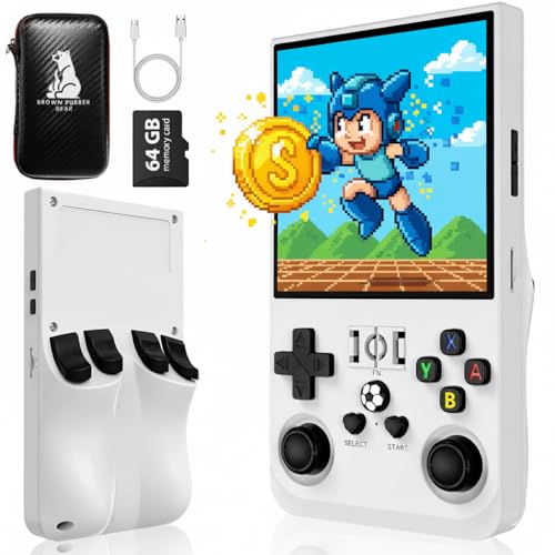 Brown Rubber Bear Consola Retro Portátil R36MAX con más de 15.000 juegos y Funda Protectora, Pantalla IPS HD de 4 pulgadas, 64 GB de Memoria, Batería de 4000 mAh hasta 6 h, Linux optimizado.
Brown Rubber Bear Consola Retro Portátil R36MAX con más de 15.000 juegos y Funda Protectora, Pa...