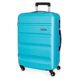 Roll Road Flex Maleta Grande Azul 51x74x28 cms Rígida ABS Cierre combinación 91L 3,8Kgs 4 Ruedas