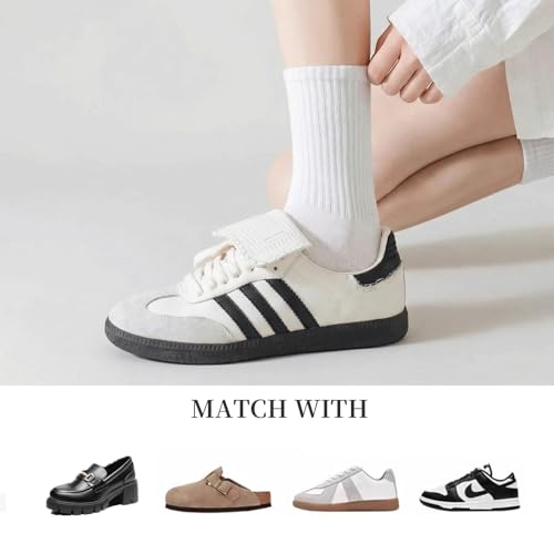 Image of J-BOX Women Cotton Crew Socks - Soft Comfort Dress Socks for Business & Casual, Above Ankle Wear,6 Pairs, size 6-12