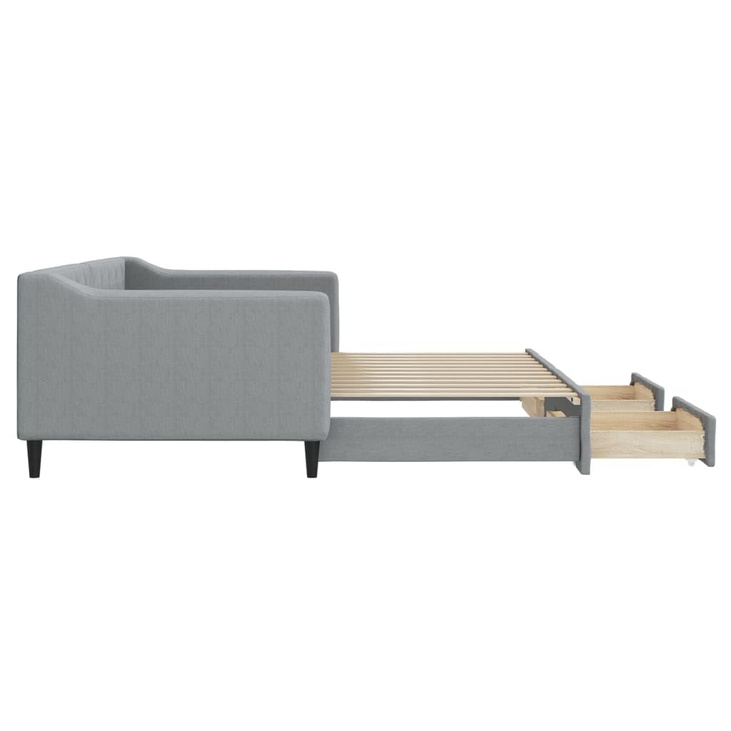 vidaXL Lit de Jour avec gigogne et tiroirs sans Matelas 90x200 cm