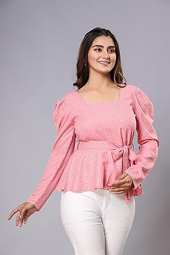 Image of Fab Star Casual Printed Women Pink Top