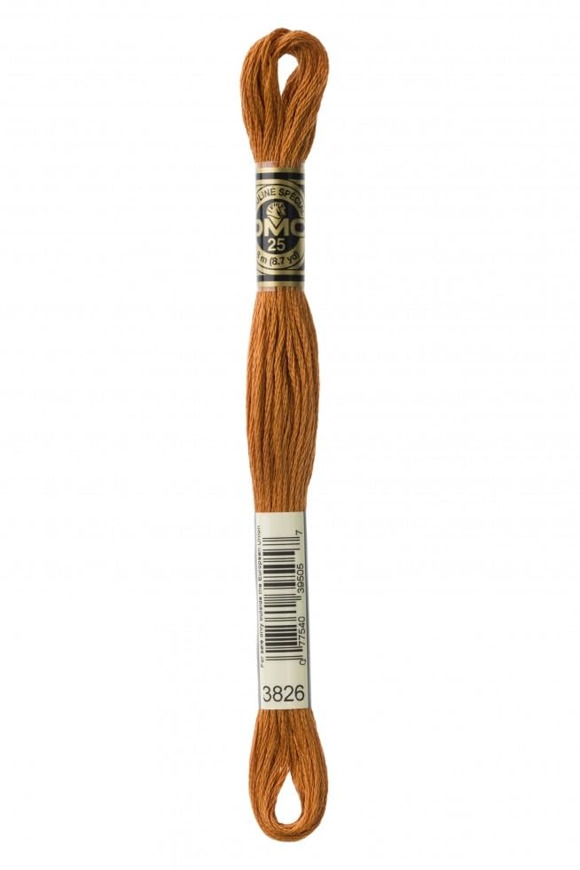 Fil coton broderie DMC 3826 écheveau anti-nœud pour point de croix net