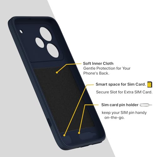 Image of Outlouders Back Cover for Realme P4 Pro 5G Soft Matte Silicone Cover with Slim Fit | Mag-Safe Logo (Not Mag-Safe Compatible) | Shockproof | Camera Protection Bumper Case (Blue)