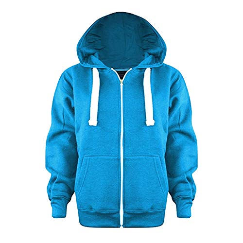 Parsa Fashions - Sudadera con capucha unisex de forro polar, con cremallera, de 1 a 13 años Turquesa turquesa 12 Años