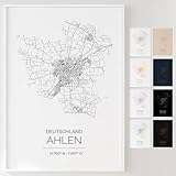 Mapdify Ahlen personalisiertes Stadtposter, dein 