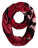 FRAAS Damen-Loop-Schal Kariert aus Cashmink® - Made in Germany - Wärmender Rund-Schal - Schlauch-Schal Weicher als Kaschmir - Perfekt für den Winter - The Plaid Rot