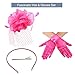 Ibeauti Fascinator Hats with Screentouch Lace Gloves Set for Women Tea Party Cocktail Wedding Derby Headwear Short Gloves (04 Hot Pink)