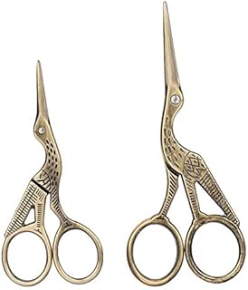 Embroidery Scissors Stork, 2 Pcs Bird Scissors Bronze Stainless Steel Crane Design Embroidery Scissors Stork Shears Scissors, Stork Scissors for DIY Embroidery, Crafting, Sewing