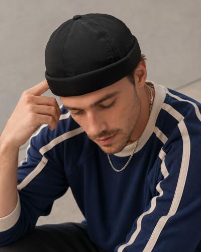 Image of CLAPE Lightweight Breathable Brimless Cap Street Casual Versatile Summer Quick Dry Docker Cap No Brim Sailor Cap Leon Cap