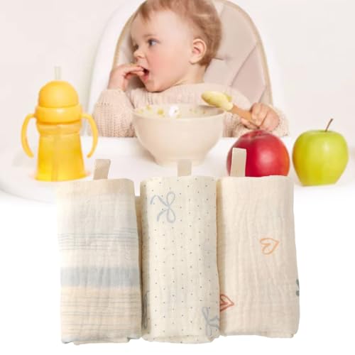 3Pcs/Set Cotton Baby Burp Cloths Soft Absorbent Newborns Washcloths for Bath Time Gentle Skin Care Size 23x23cm2