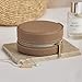 Mele & Co. Passage Round Travel Jewelry Case for Fashion & Travel– Mocha Vegan Leather