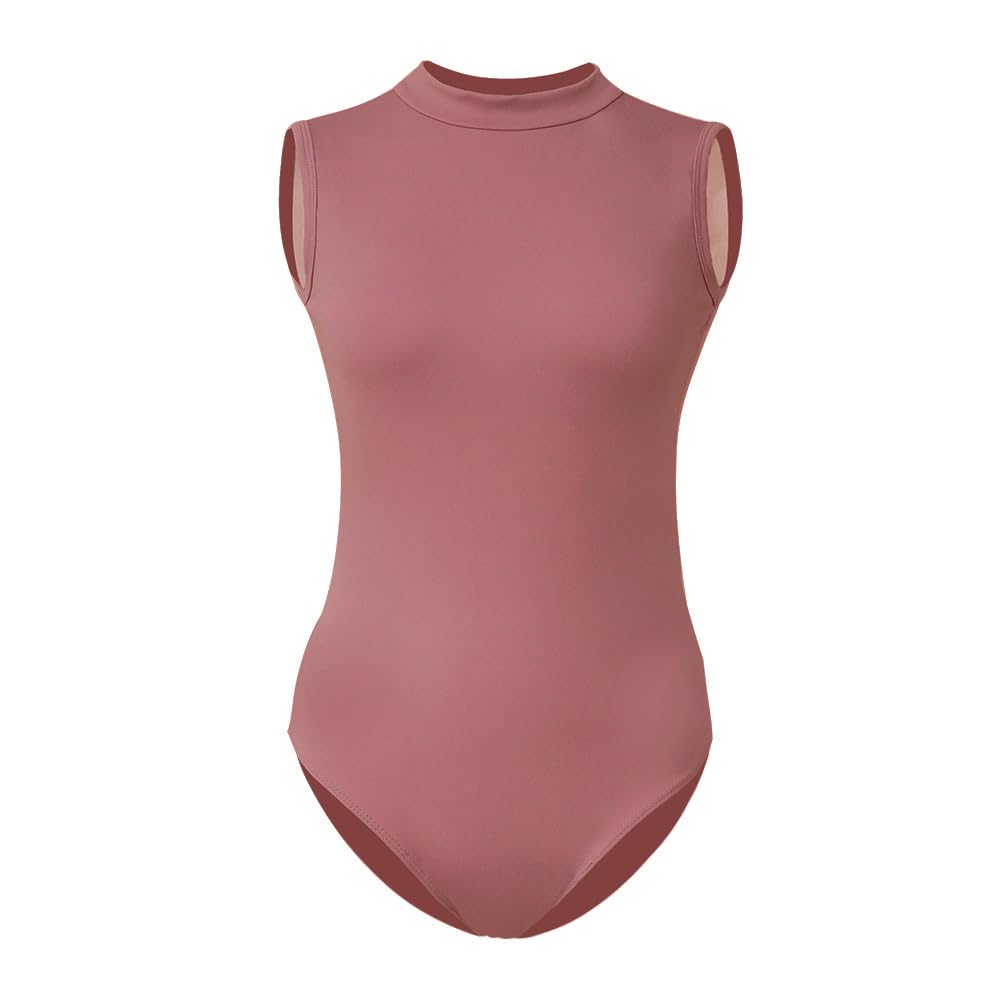 ROYAL SMEELA Traje de Baile Mujer sin Mangas ni Espalda Body y Ballet con Cuello Alto Adultos - Elegante Maillot del Danza Sexy para Bailarinas