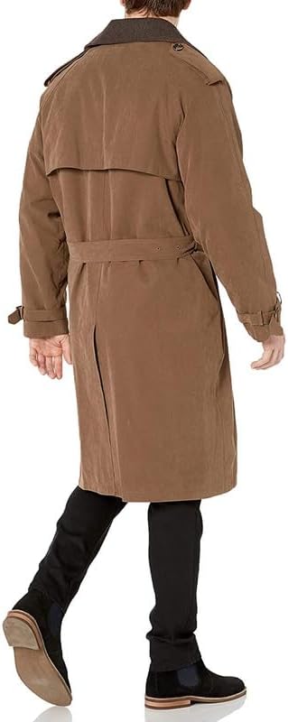 Men’s Raincoat – Classic Fit Iconic Belted Double Breasted Men’s Trench Coat with Zip-out Liner (Regular & Big-Tall Sizes)