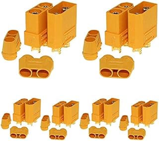 RUNCCI-YUN 12Pcs XT90H Male Female Bullet Connectors, XT90 Battery Connectors for RC Lipo Battery(6pcs XT90H Male Connector & 6pcs XT90H Female Connector)