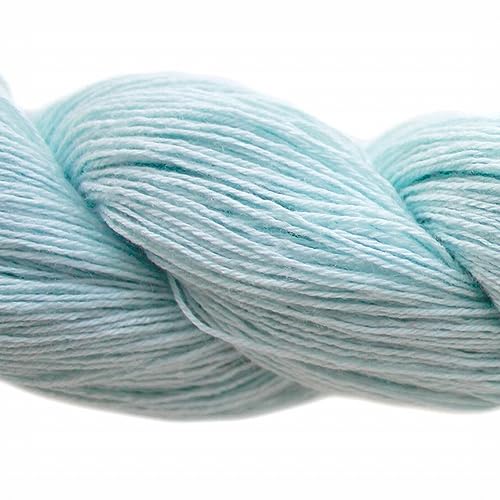 Lotus Yarns Swan Lake Lace Weight 50% Cashmere 40% Fine Wool 10% Angora Blended Hand Knitting Yarns for Comfortable Baby and Adult Clothing for Fashion Garment Baby Clothe (35-Sea Sky Blue)