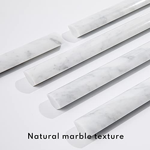 Lovdeco Carrara White Quarter Round Tile Liner 6 Pack 1"X12" Marble Pencil Liner Tile Polished #TOP4