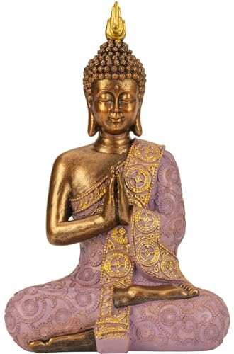 Geschenkestadl Buddha Figur 29cm lila Gold meditierend Dekofigur Dekoration Entspannung Ruhe Symbol Statue Geschenkestadl Buddha Figur 29cm lila Gold meditierend Dekofigur Dekoration Entspannung Ruhe Symbol Statue