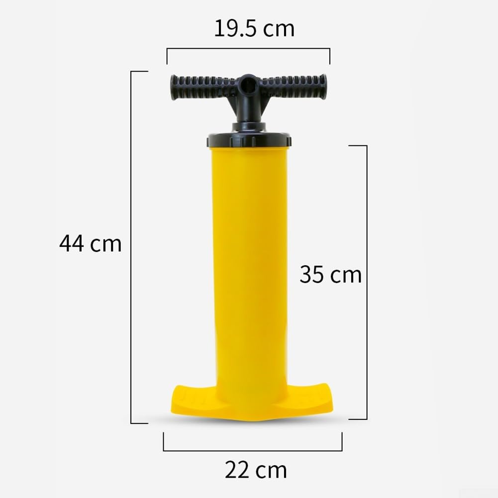 Pompe à air manuelle de 4 L, débit de 4 L pour gonflable, tente gonflable bidirectionnelle jaune de 4 L