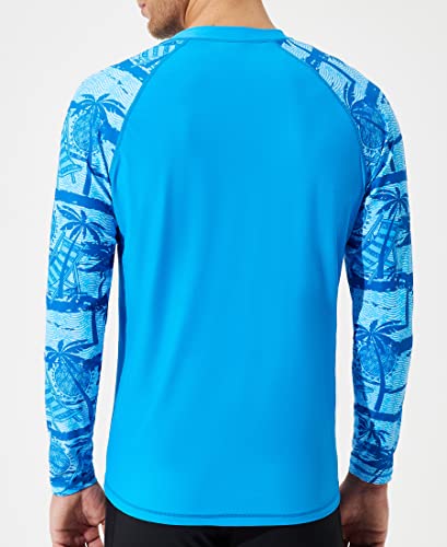 Men's Long Sleeve Swim Shirts Rash Guard Shirts Upf 50+ Sun Protection Uv Spf Quick Dry Fit Surf Rashguard Hiking Fishing Swimming Water Beach Shirts, Blue 5Xl #TOP1