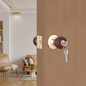 Godrej Cylindrical Lock | Classic Range | Keyed | 6cm (60mm) Backset | Wood Finish | for Internal Wooden Door | Left/Right Handed & Inside/Outside Opening