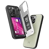 [TORU CX HYBRID] iPhone 13 Pro用 ウォレットケース |隠し 2 クレジット カード スロット ホルダー付き二層スリム保護ハード カバー - グリーン