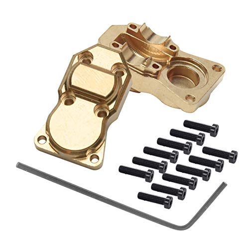 SALATEILY Cubierta diff de latón para AXIAL SCX24 AXI90081, 2 unidades frontal y trasera cubierta de latón para 1/24 para Axial SCX24 90081/SCX24 AXI90081 Cover