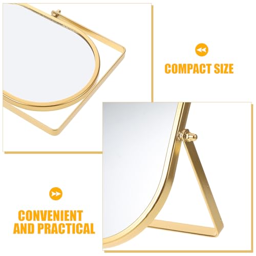 Miroir pliable ovale doré pivotant à 360° pour corriger les reflets déformés