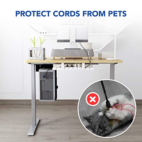 Flexispot Under Desk Cable Management Tray, Metal Raceway Wires Cable Tidy Organizer Office And Home Cable Tray Use For Standing Desk (White) #TOP6