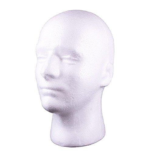Bluelans White Male Foam Mannequin Manikin Head Model Wig hair Glasses Hat Display Stand