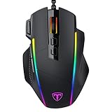 RGB Gaming Mouse Wired, Gihokod Ergonomic Gaming Mice with Chroma RGB Backlit, 8000DPI Adjustable, 8 Programmable Buttons, Fire Button, Comfortable Grip Optical PC Mouse Gamer for Windows Mac (Black)