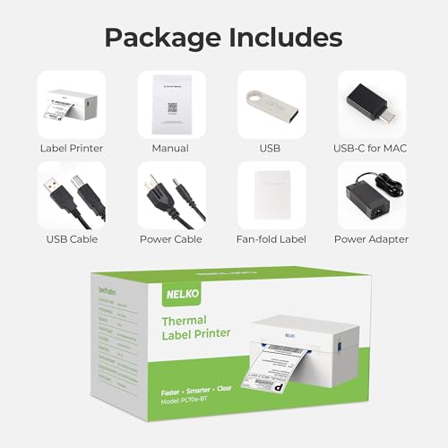 Image of Nelko Bluetooth Thermal Shipping Label Printer, 4x6 Thermal Label Printer