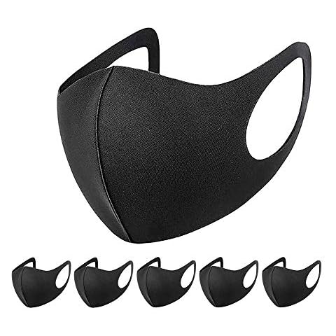 6 PCs Reusable Fabric Face Cover Black - UK Seller Cover