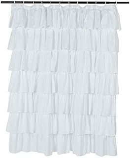 Amazon Basics Ruffled Hem Shower Curtain - 72 Inch, White