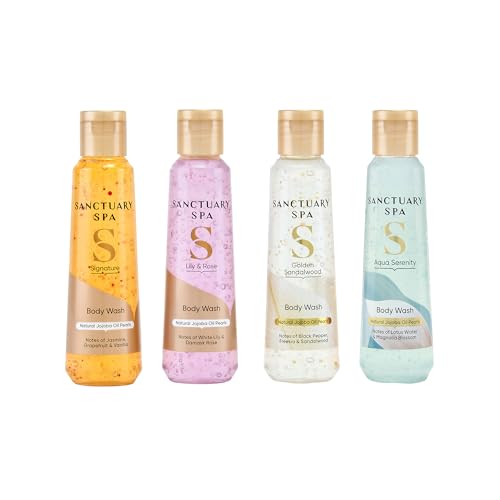 Sanctuary Spa Body Wash Gift Set, Discovery Collection of 4 Travel‑Size Body Washes (Aqua Serenity, Golden Sandalwood, Lily & Rose, Signature), Vegan, 95% Natural, Cruelty Free, 300ml — photo 3
