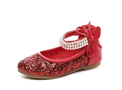 Girl's Ankle Strap Ballet Ballerina Flat Princess Dress Shoes School Uniform Mary Jane