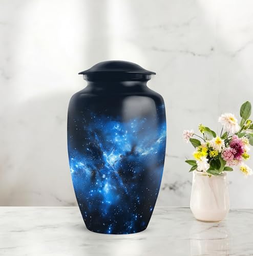 Image of Personalized Nebula - Cremation Urn for Ashes Dad - Human Urns for Ashes Adult Male - Unique Burial Urns for Ashes - 10 Inch - Large with Velvet Bag - Funeral Urns for Human Ashes Adult Man