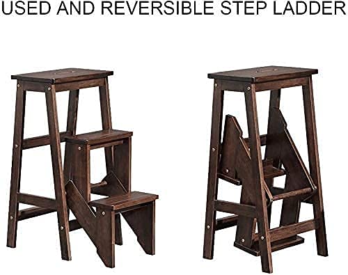 Kitchen Step Stool Folding Step Stool Wood Bed Step Stool Foot Stool Easy Open/Close With Slim Profile For Simple Storage Multipurpose Plant Stand And Storage Shelf Stepstool Zj666 #TOP4