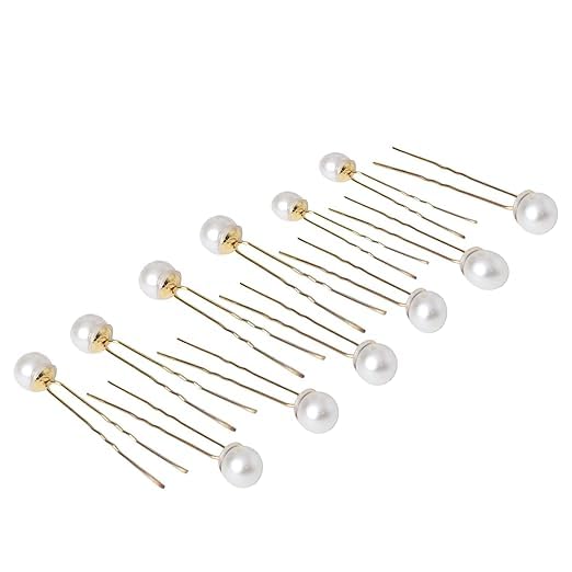 Hair Pearl Juda Pin For Girls And Womens Pearls Beads Hair Clip for Bride Hairstyle For Wedding/Parties Hair Pearl Bridal Hair Juda Pin Hairstyle Stylish Fancy Pins for Bridesmaid gift Pack of 12